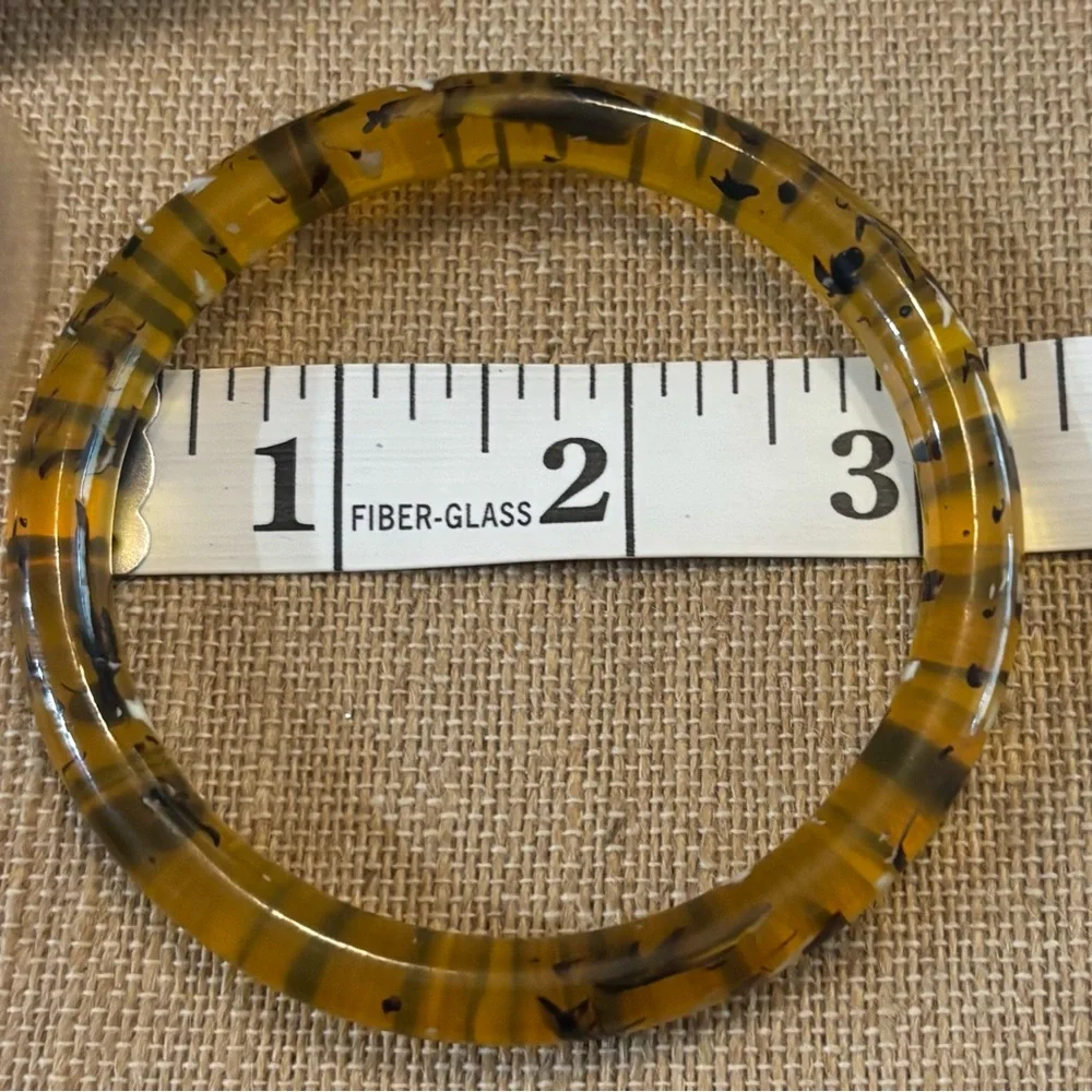 Vintage Tiger Stripes Lucite Bangle Bracelet diameter
